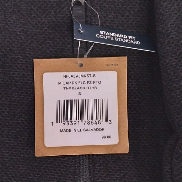 🆕 The North Face Men's Cap Rock Fleece Full Zip - S, M and L, TNF Black Heather - Picture 4 of 6